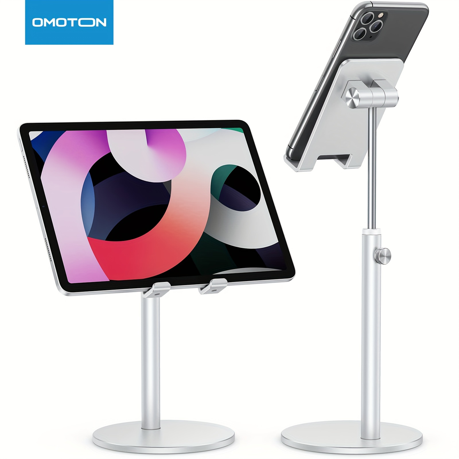 

Cell Phone Stand, Omoton Angle Height Adjustable Phone Holder, Aluminum Desktop Phone Dock For Desk, Compatible With Iphone 15/mini/pro/max, All Smartphones And Tablets (4-11'')