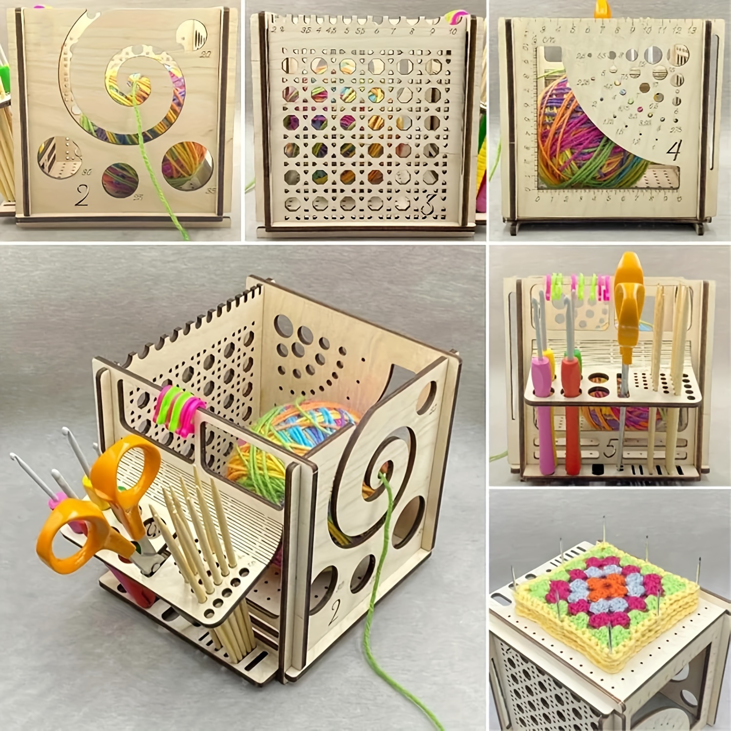 

2024 Multi-functional Knitting Tool Set, A Versatile Wooden Yarn Bowl, Perfect For Knitting And Crochet Enthusiasts. It Includes A Yarn Organizer And Storage Container.