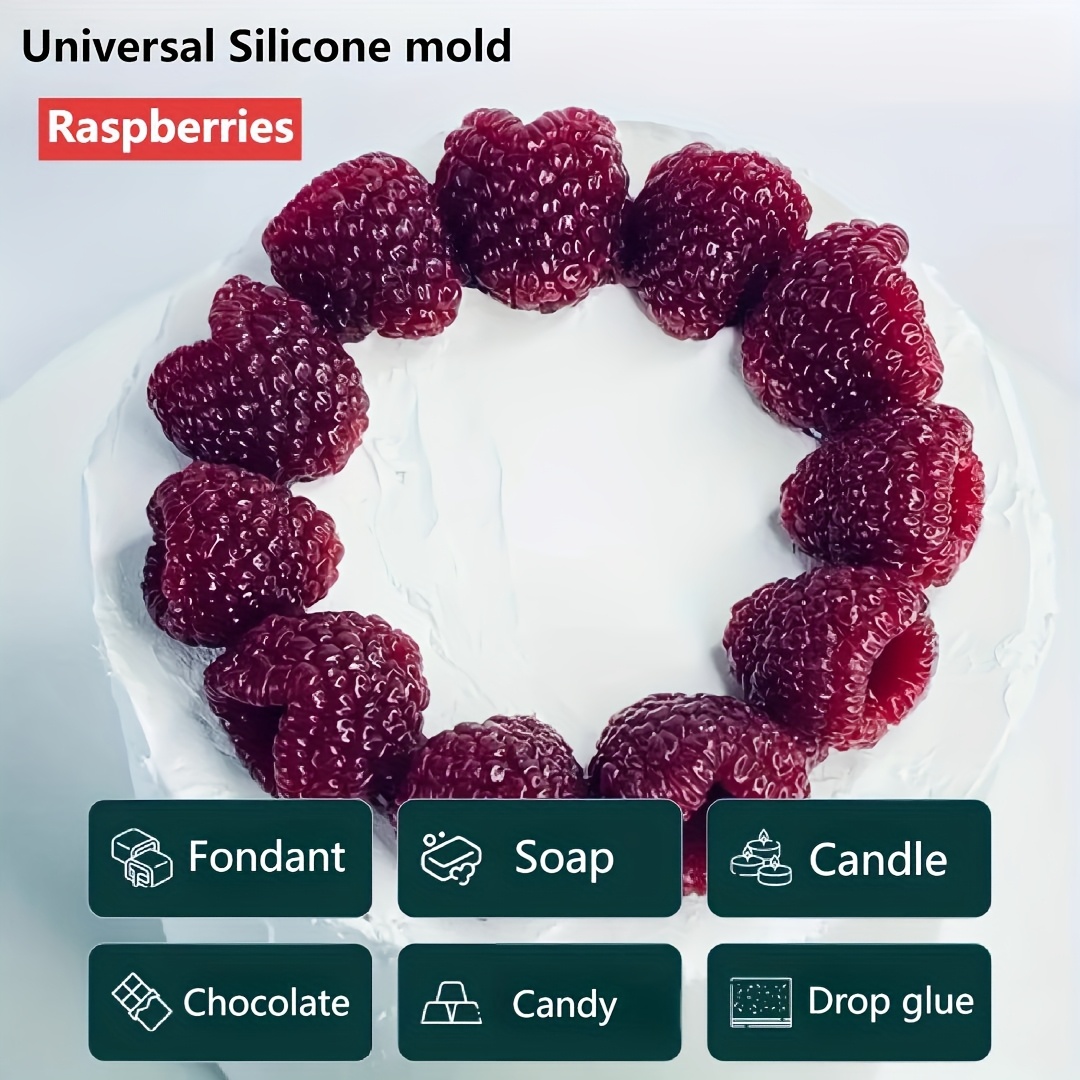 Image of Raspberry Wreath Mold Large 18cm Valentines Day Silicone Mold For Chocolate Marmalade Cake Decoration For Soap Handmade Glue Dropping Plaster Mold