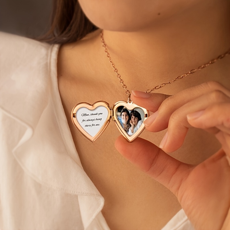 Custom Heart-Shaped Photo Necklace — Personalized Gift for Loved Ones