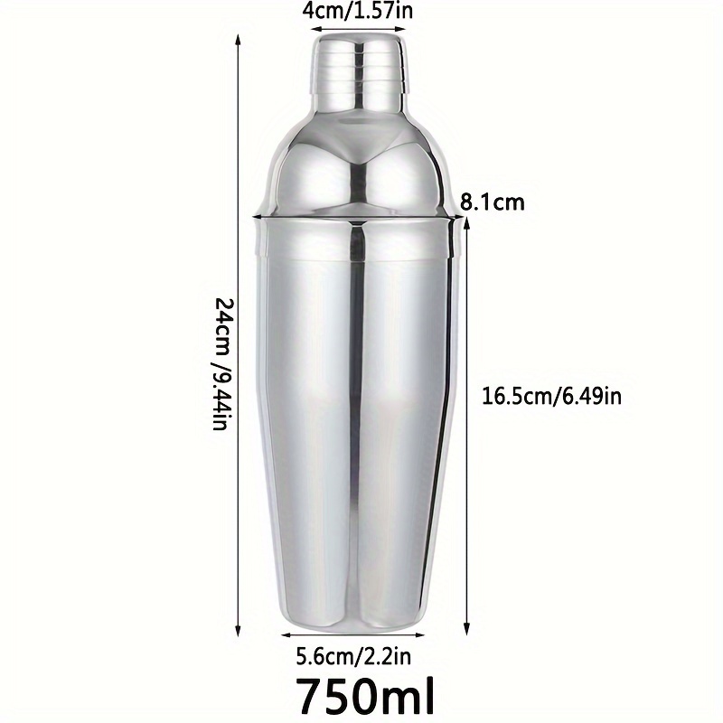 TEMU . Professioneller Edelstahl-Cocktailshaker - Langlebiger Handmixer für den Heimgebrauch, Elegantes Metallfinish, Ideal für das Bartending und