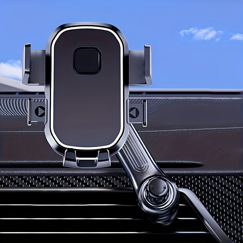 Image of Universal Car Phone Holder With A Telescopic Design, Suitable For Smartphones Ranging From 4.7 Inches, Featuring A Spiral Hook For Easy Attachment