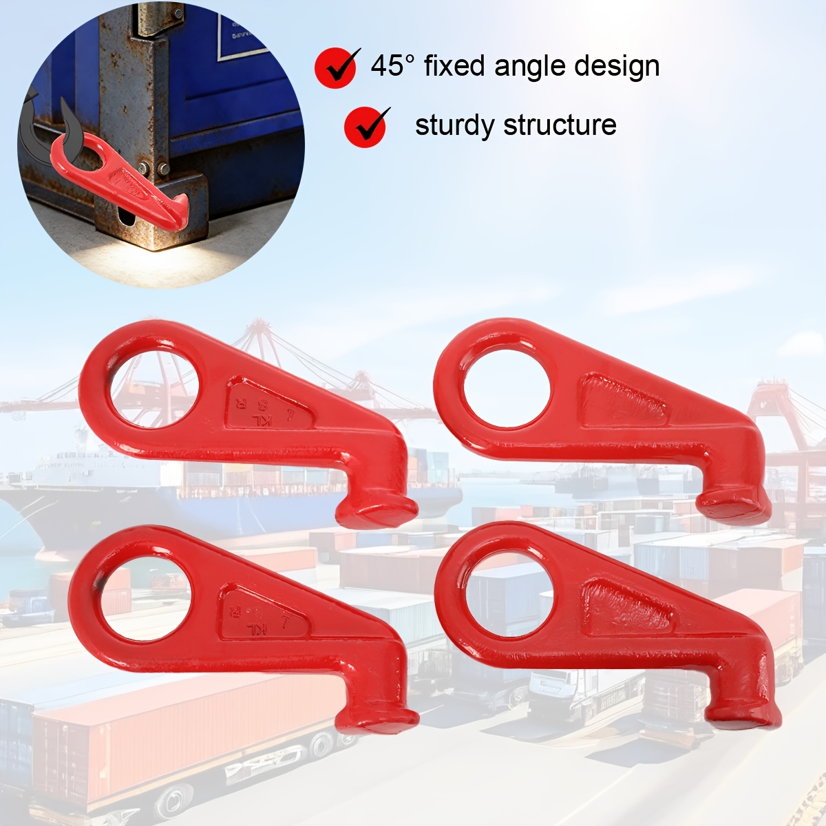 4pcs Shipping Container Lifting Hooks - Shipping Container 12.5t Eyes Lifting Lug (2left+2right)