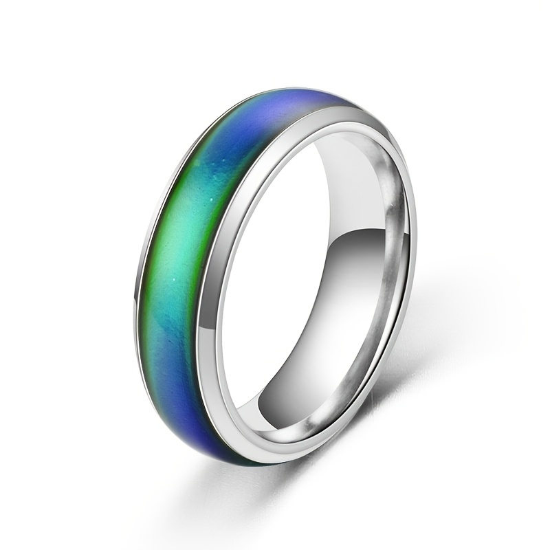 4pcs Temperature Sensitive Waterproof Color Changing Rings Set