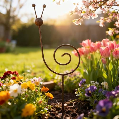 3 rust plant support stake minimalist garden decoration snail sculpture suitable for courtyards lawns and garden decoration a great gift for friends and colleagues