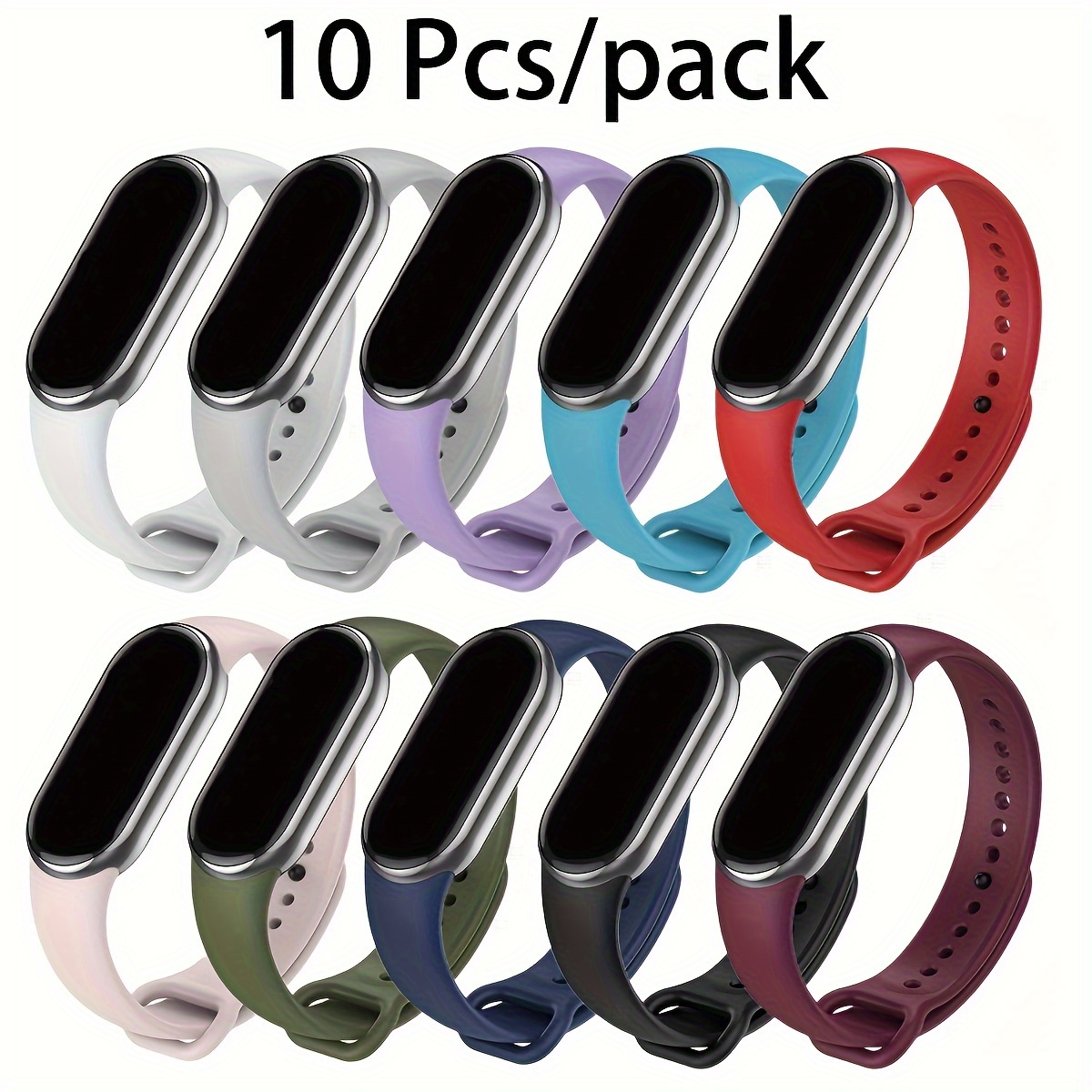 

10 Pcs/pack Strap For Mi Band 8 Silicone Bracelet For Xiaomi Band Xiomi Xiami Wrist Strap Man Women.
