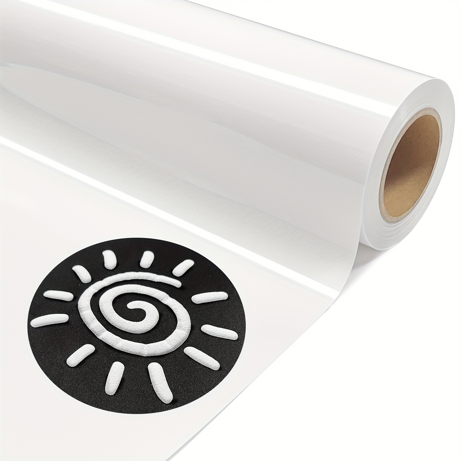 

3d Puff White Vinyl Roll - 12" X 9 Ft Heat Transfer Film For T-shirts, Embossed Iron-on Vinyl, Easy Cut & , Machine Washable, Waterproof Design For Custom Apparel