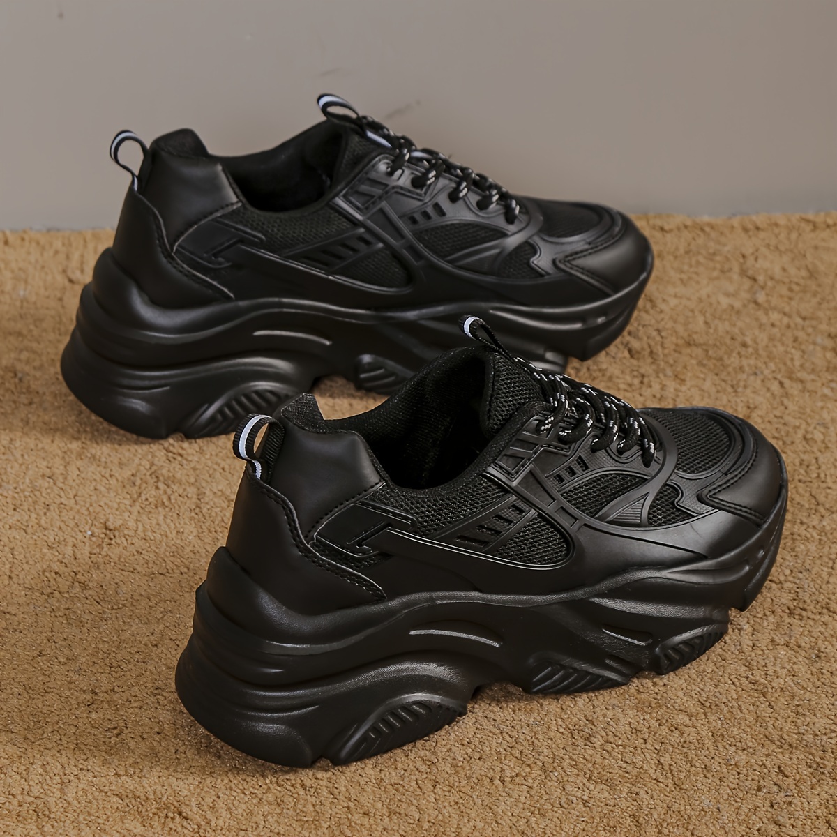 Plain black sports shoes online