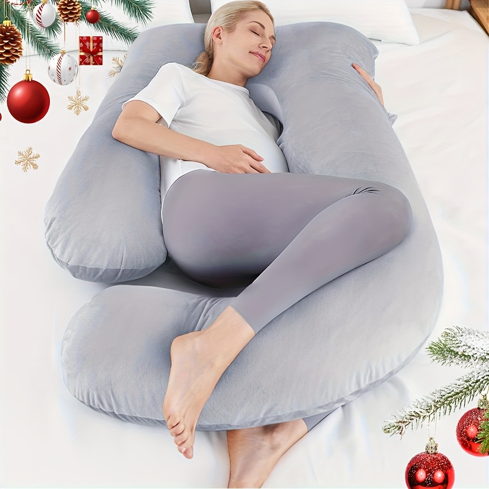 

Pregnancy Pillows For Sleeping, U Shaped Body Pillow Side Sleeper Pregnancy Must Haves, Maternity Pillow For Pregnant Women, Full Pregnant Pillow With Removable Velvet Cover, Grey