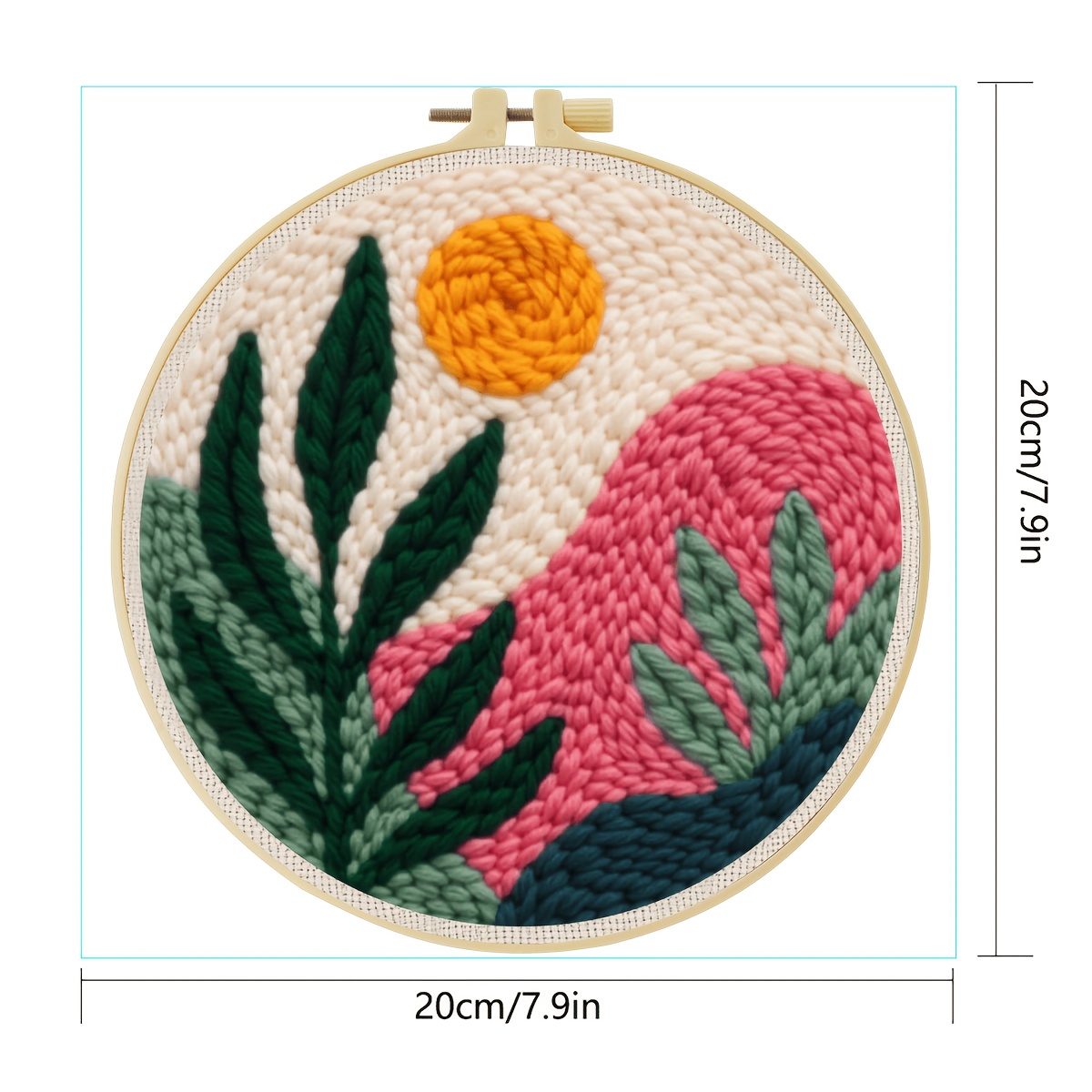 Punch Needle Embroidery Kit with Floral Pattern for Beginners