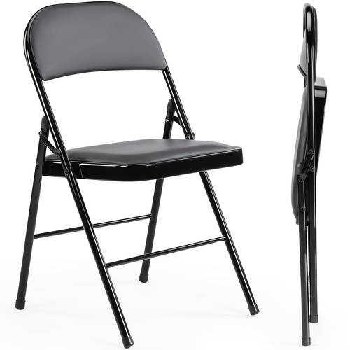 2 4 8 10 12 20 pack pu leather folding chairs with padded seats for outdoor indoor portable stackable commercial seat with for events home dinner wedding party picnic color khaki and black