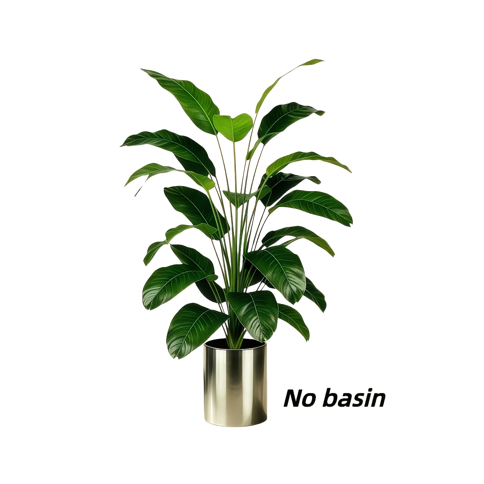 TEMU Single Large Premium Artificial , Suitable For Indoor And Outdoor Placement, Home Decor And Commercial Scene Prop, Dense Realistic Green Leaves,