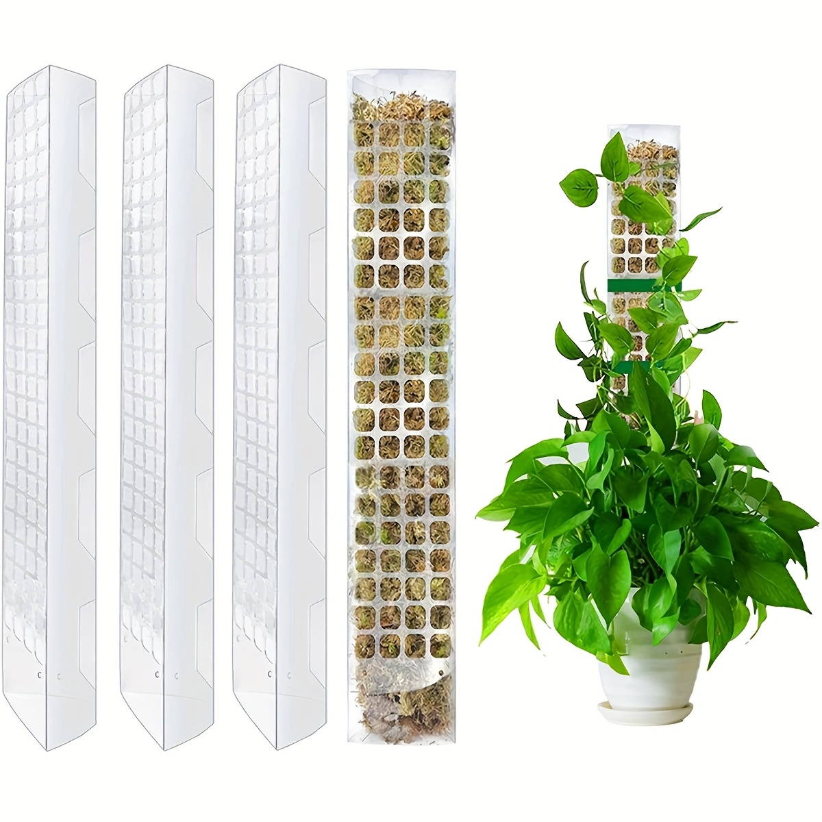 1/2/4pcs 24-Inch Clear Moss Poles for Climbing Plants - Durable Plant  Support with Perforated Design for Indoor Greenery, Monstera, and Sphagnum  Moss, Moss Pole for Plants