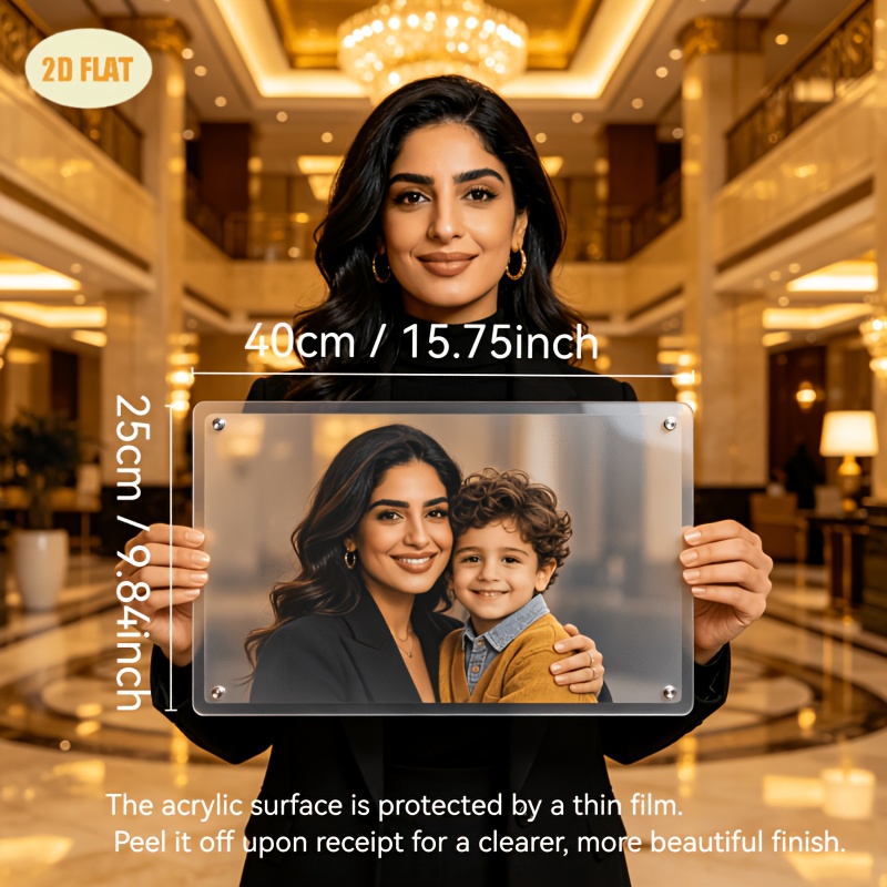 TEMU [2D Plat] Cadre Photo de Mariage Personnalisable | Aucune Pièce Supplémentaire Incluse, Cadre Photo Élégant Mural à Accrocher, Cadeau pour