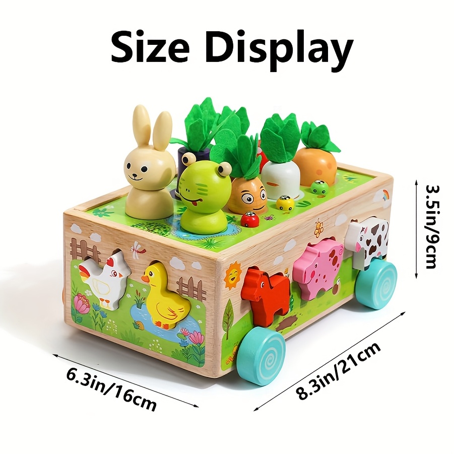 wooden educational toy farm animals catch worms shape Temu Nigeria