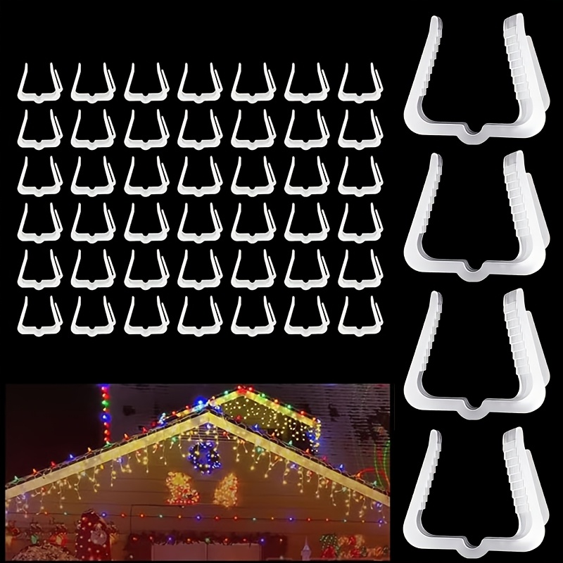 TEMU Ces 46 clips blancs pour toits de gouttière, idéaux pour les décorations de Noël, sont extrêmement pratiques à utiliser à comme à l'extérieur.