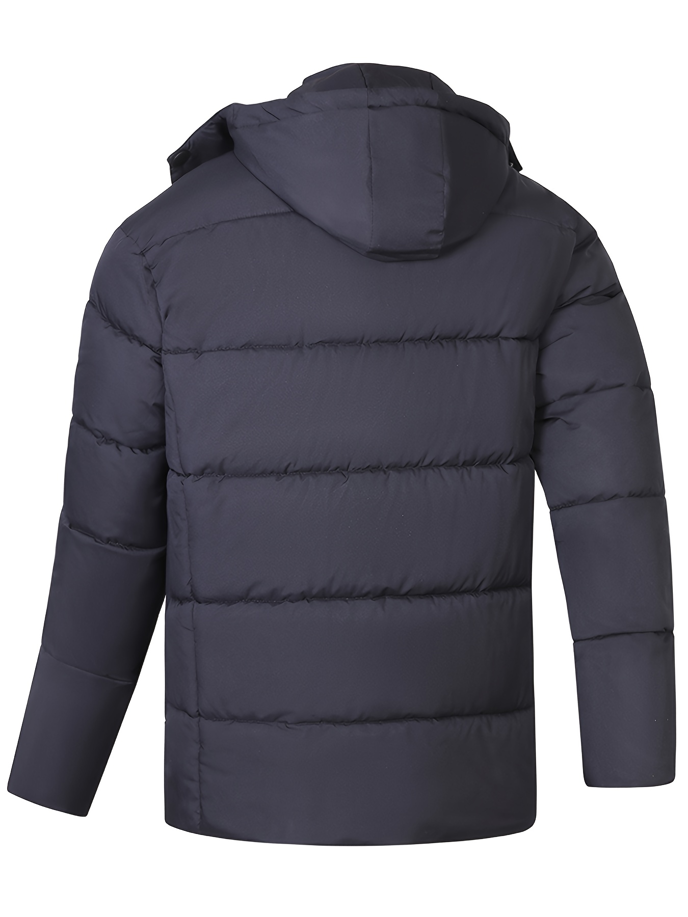 Men's Winter Warm Hooded Padded Jacket, Versatile Casual Top