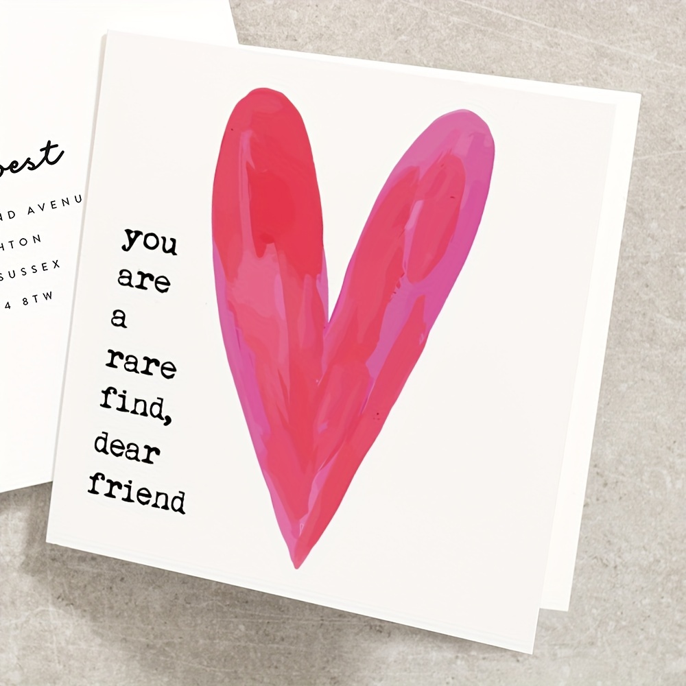 

1pc, You Are A , Friend Card, Bff Valentines Day, Galentine's Day, Friend Birthday Card. Heart Greeting Card Including Envelope