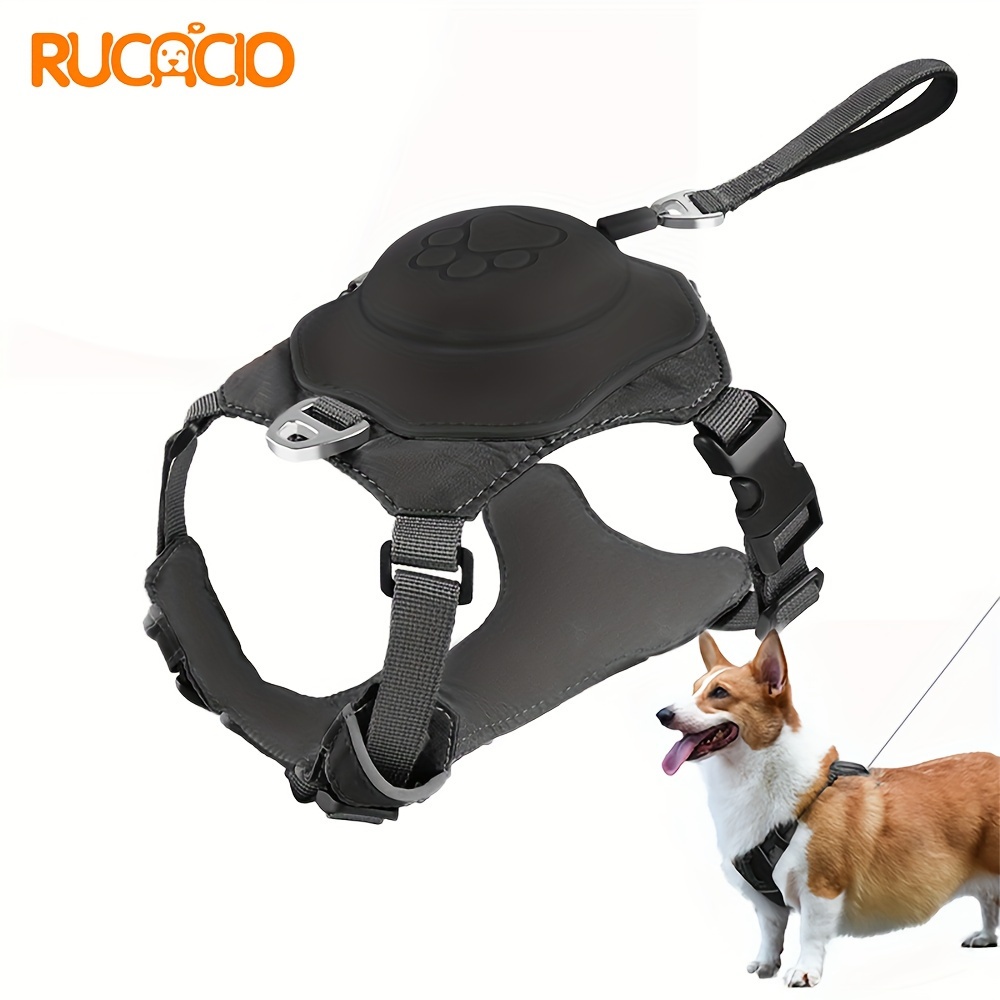 

Rucacio Dog Harness No-pull Pet Halter Harness Adjustable Polyester Material, Lightweight & Durable With Hand Wash Only Instruction For Small To Large Dogs - Traction Vest With Leash Attachment