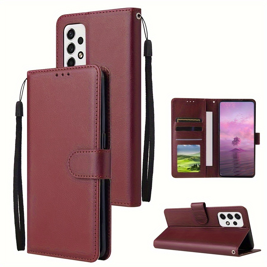 Husă Telefon - Portofel cu Slot Card, Funcție Magnetică Flip, Husă din Piele Ecologică pentru Samsung Galaxy S23 Ultra S22 Plus S21 S20 FE A13 A14 A33 A34 A51 A52 A53 A54 A71 cu Șnur de Mână, Husă Anti-cădere