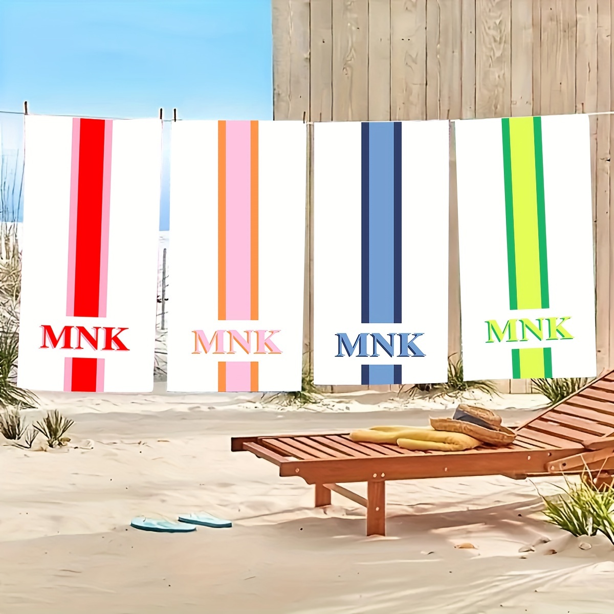 

Polyester Beach Towel | Striped Design With Customizable Lettering | Quick-dry, Super Absorbent & Lightweight | Ideal For Poolside And Beach | Gift For , Personalized Beach Towel