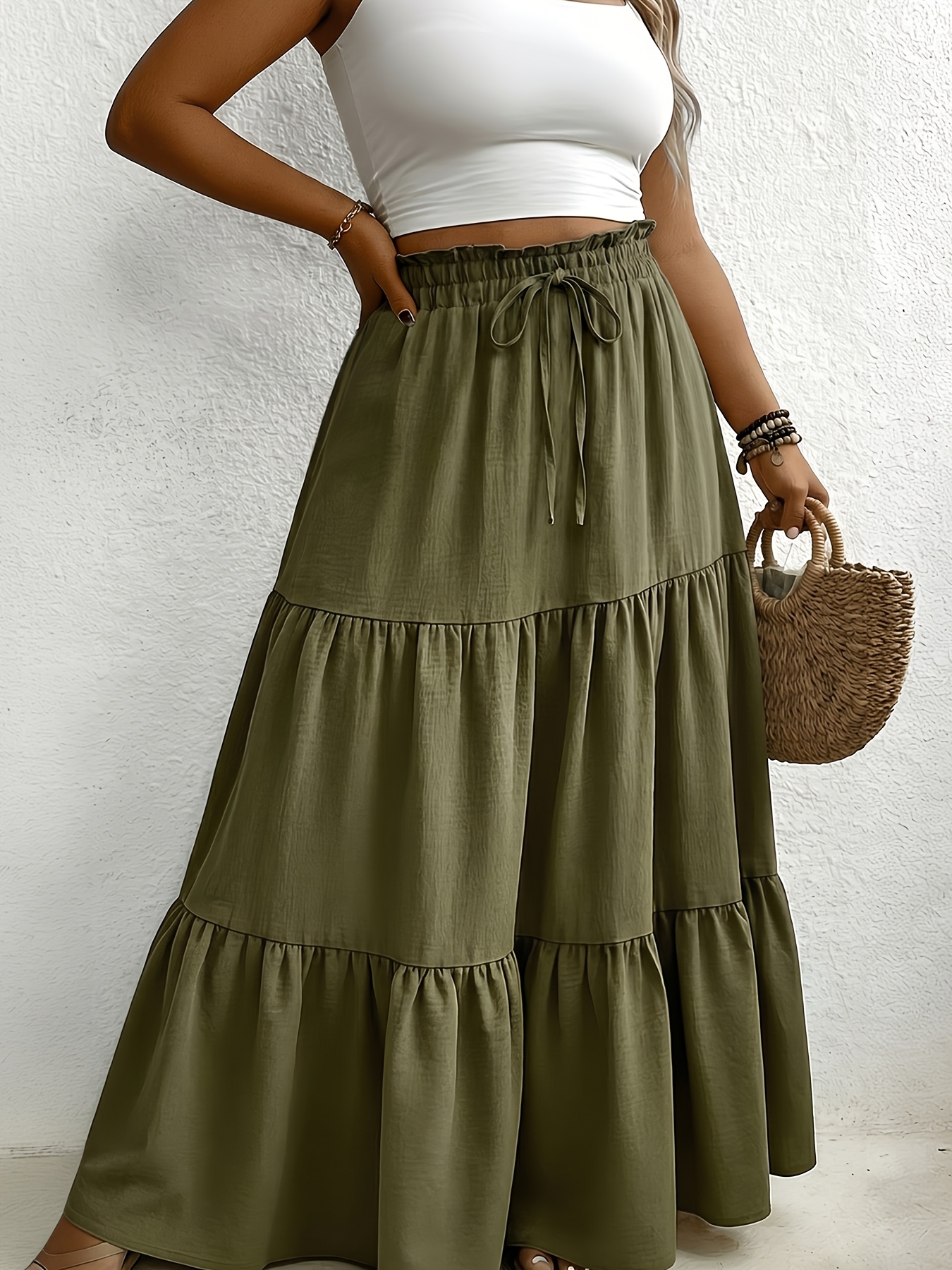 pleated skirt long black sold on Temu Canada