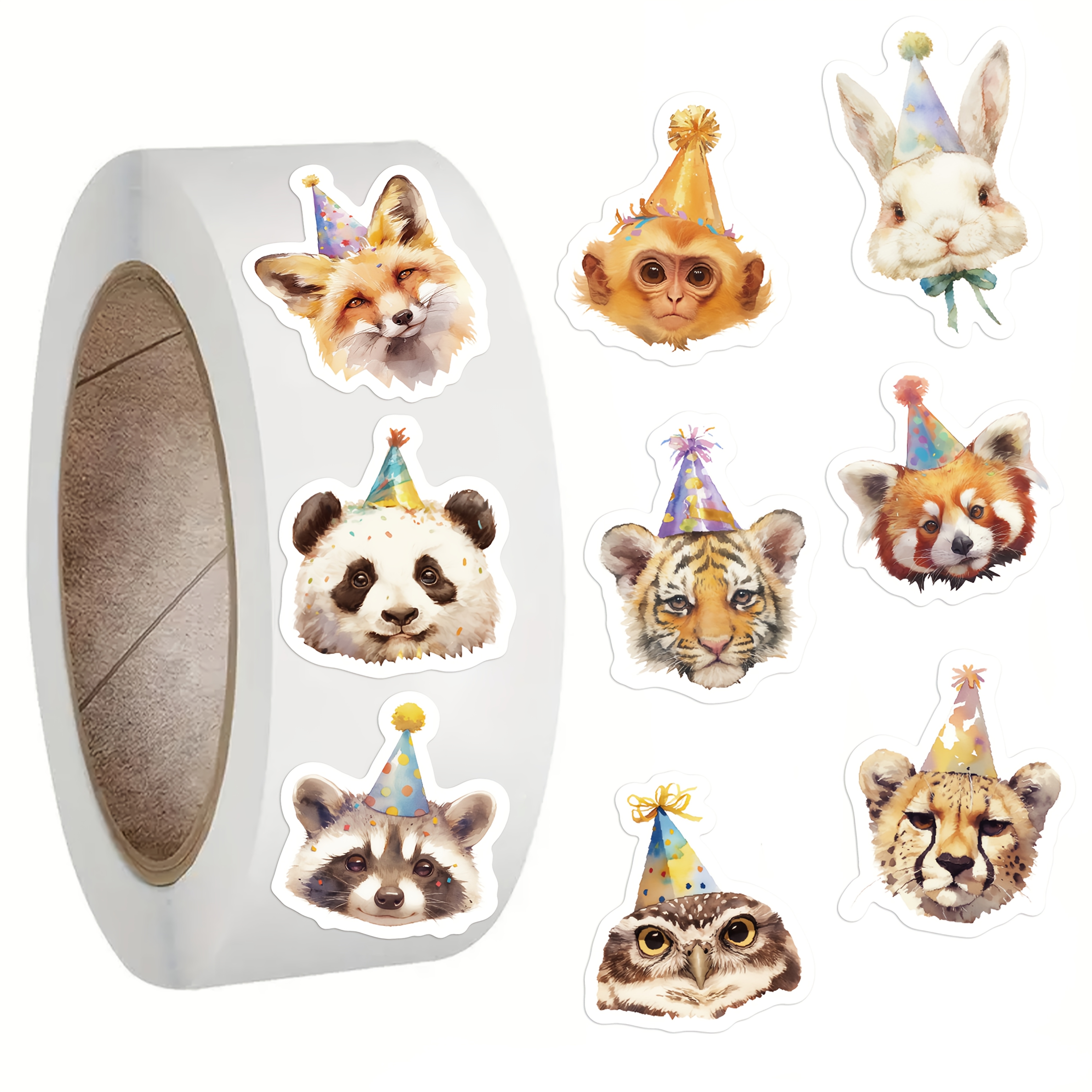 Image of 1 Roll Of 500 Animal Stickers For Phone Cases, Laptops, Diaries, Refrigerators, Suitcases, And As Birthday/holiday Reward Gifts