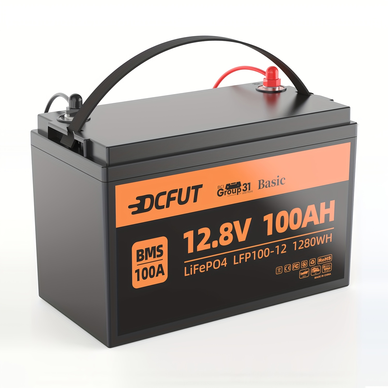 dcfut 12 8v 100 lithium battery lifepo4 battery built - Temu
