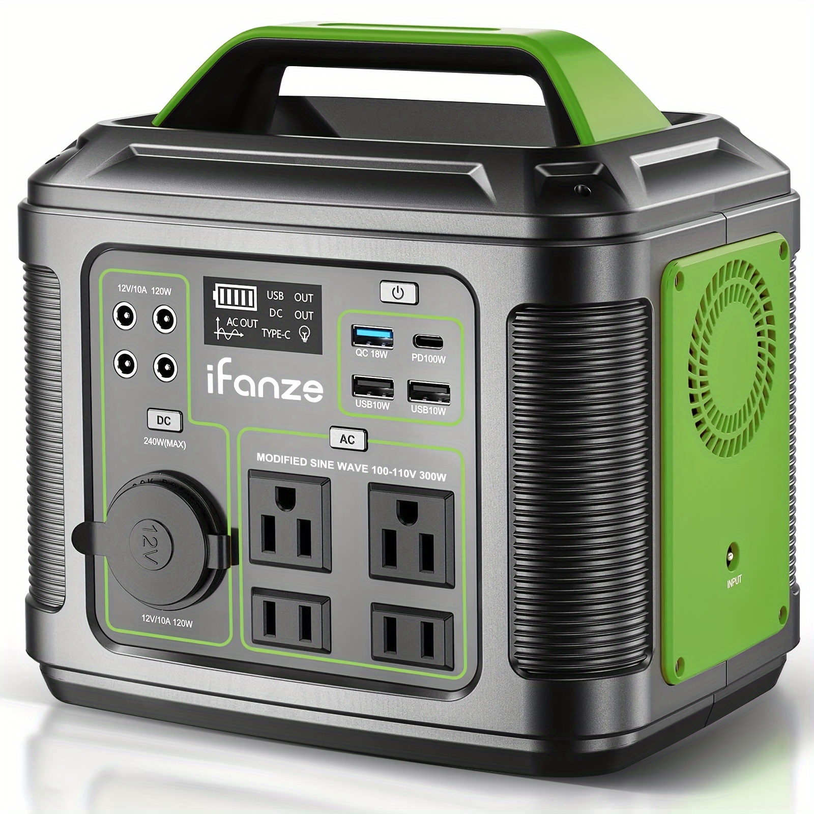 

Ifanze 300w , 296wh 80000mah Charge 110v For , Rv Camping, Battery , (no )