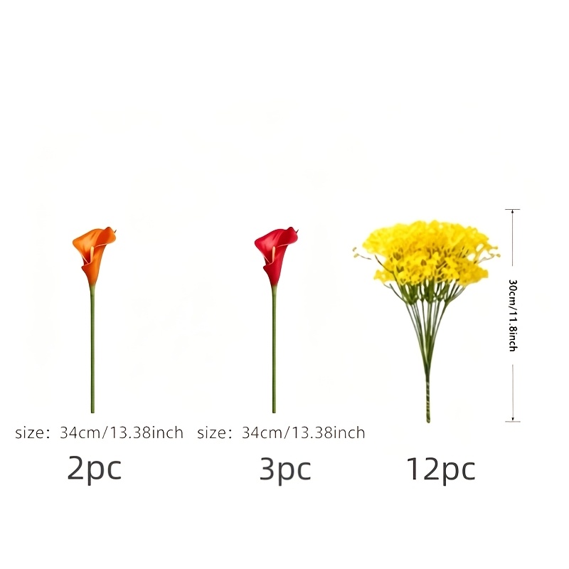TEMU 17pcs Simulated Calla Lily Star Flower Arrangement, Perfect For Autumn, Valentine's Day, Bridal Bouquet, Flower Arrangement, Event Planning,