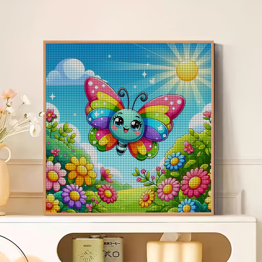Rainbow Butterfly Flower Sea Cross Stitch Printed Kit for Beginners