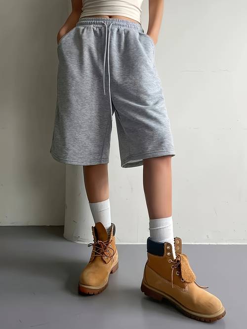 european and american spring summer solid color versatile fashionable casual sports shorts