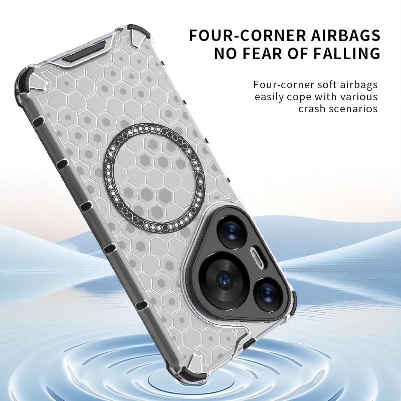 1Pc Protective Case for Huawei Pura 70/70Pro/70Pro+/70Ultra,With Magnetic And Support Wireless Charging,Full Protection,Lens Protection_voghion.com