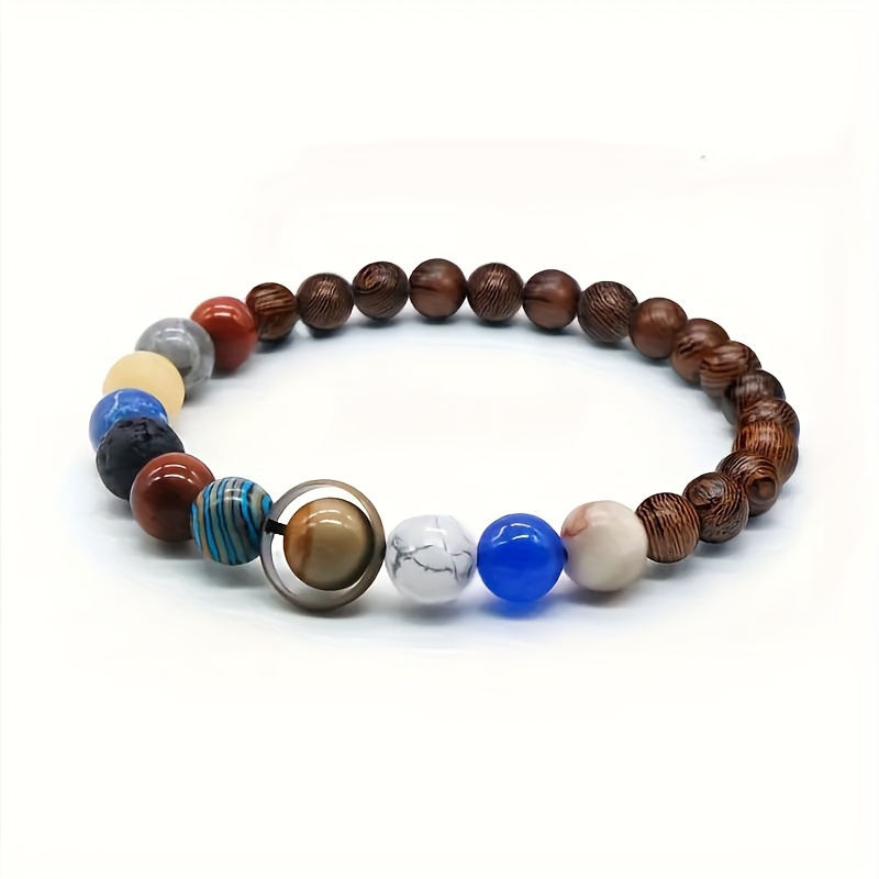 TEMU 1pc Universe Solar System Bracelet, Men's And Women' Beaded Planet Bracelet, Best Friend Gift, Father's Day Gift