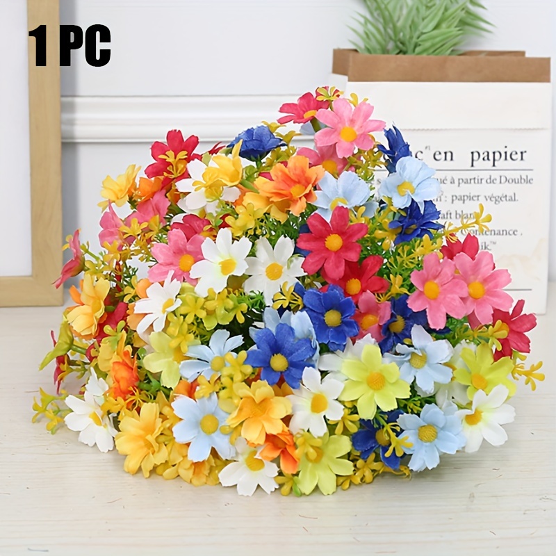 

Artificial Daisy Bouquet Fabric Flowers - 1 Piece Multicolor Faux Daisy Arrangement With Stems For Home Decor, Centerpiece, Garden Patio Decoration, Wedding And Gift Bouquets