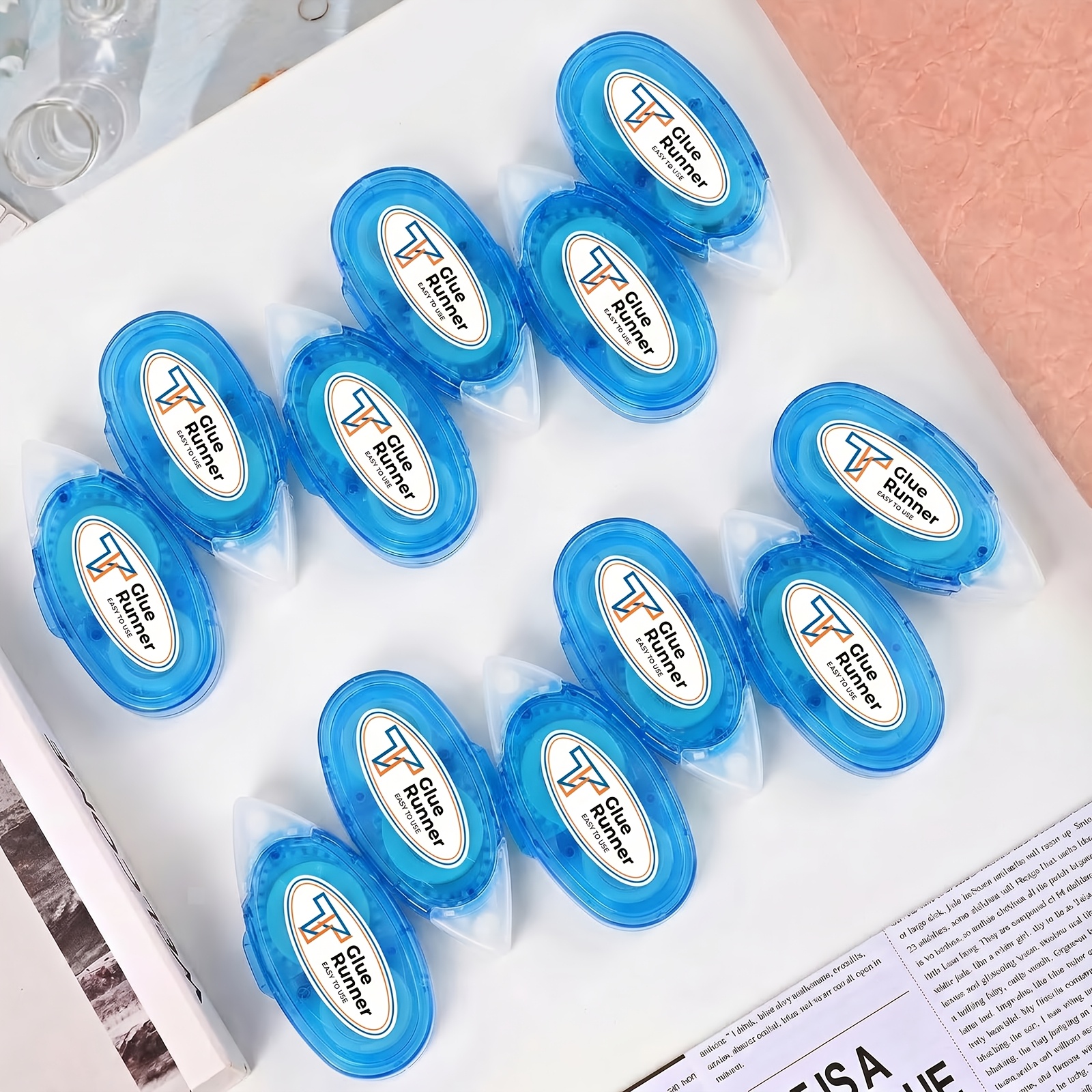 TEMU 12 Pack Double Sided Tape Roller - Permanent Adhesive Runner - & Strong For Arts, Crafts, Arts And Crafts Tape, Easter, 's Day