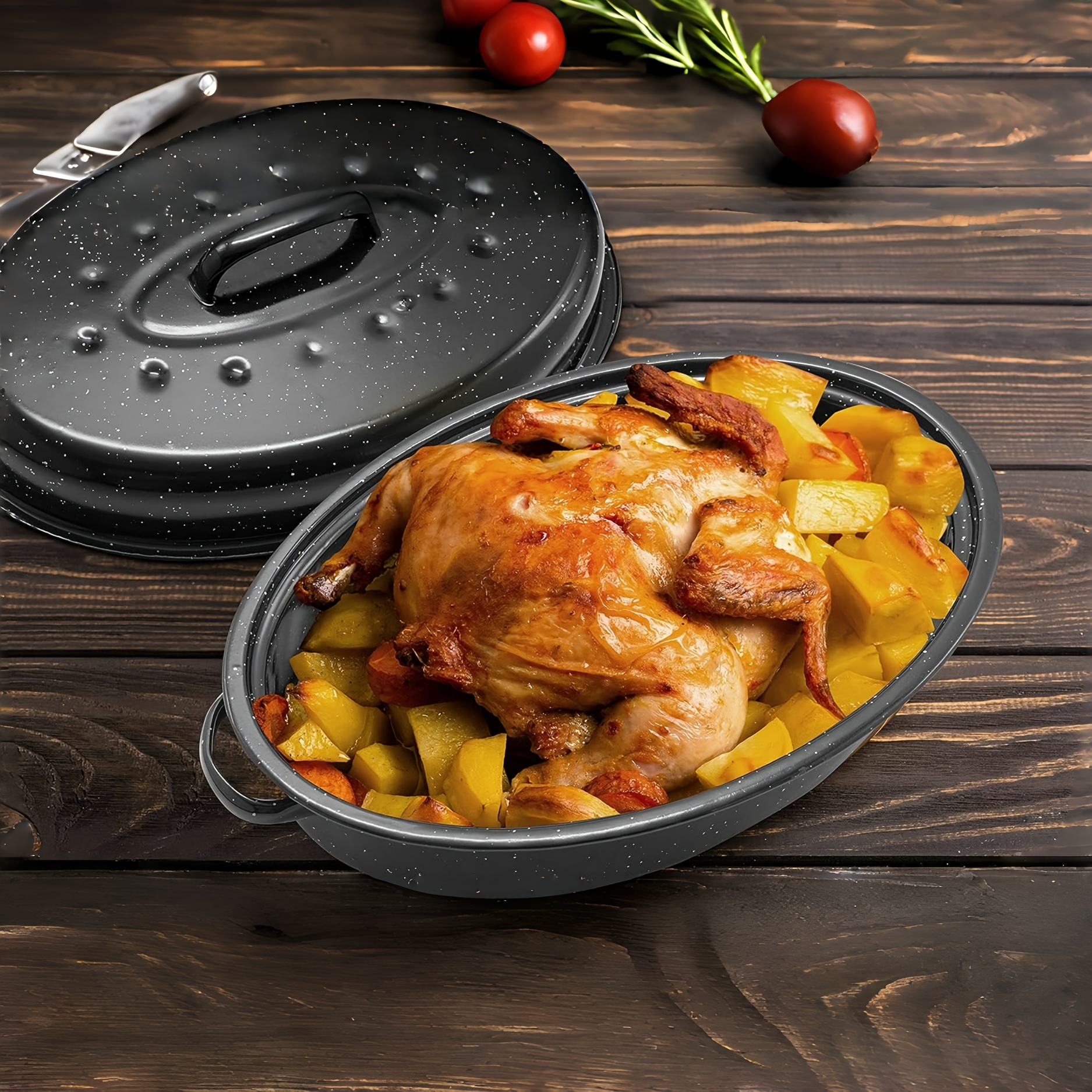 Oven Roasting Pan Enamel Enameled Cast Iron Rectangular Baking Pan