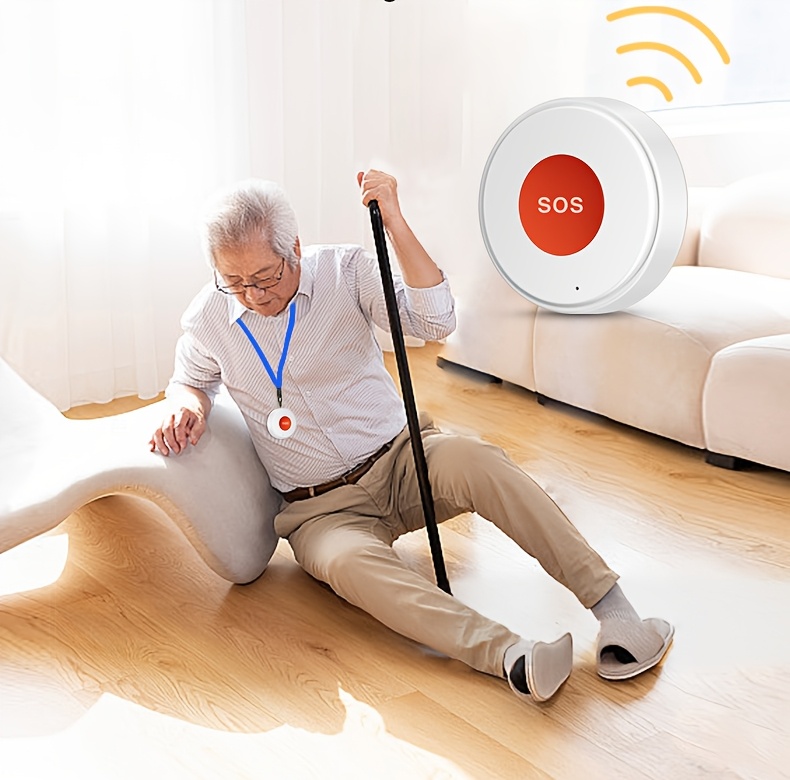 WiFi SOS-knop Slim Huis Noodalarmapparaat Werkt met Tuya Smart Life APP Veiligheidsalarm voor Ouderen en Kinderen APP Bewaking op Afstand