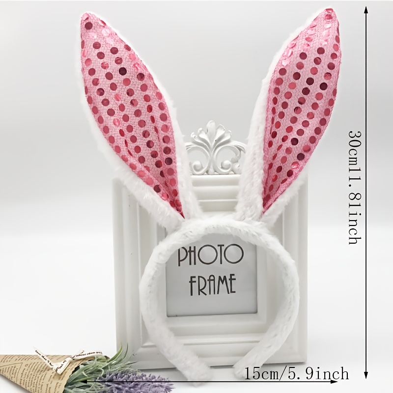 Sparkling Sequin Bunny Ears Headband - Cute & Rabbit Hair Accessory For Women