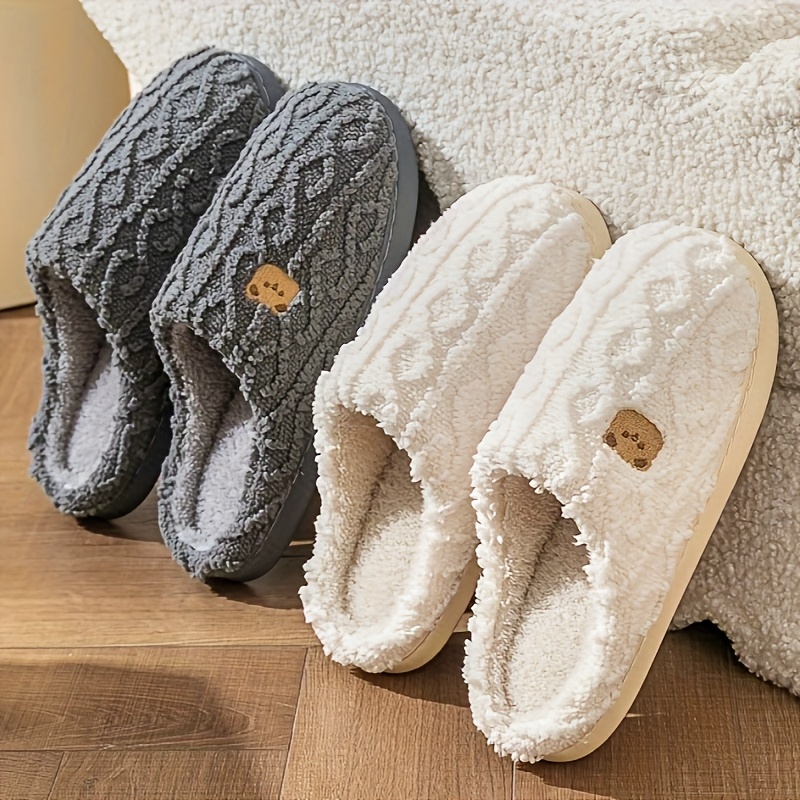 Cozy Teddy Bear Slippers Unisex House Boots - B Unique Fashions