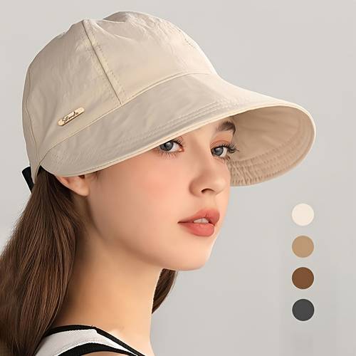 womens lightweight foldable baseball cap for adjustable wide brim mask multi scene use spring summer casual fashion versatile black white khaki breathable fabric daily accessory