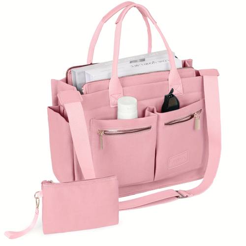 2pcs womens large canvas tote bag with pockets laptop crossbody everyday satchel shoulder hobo work travel gym handbag