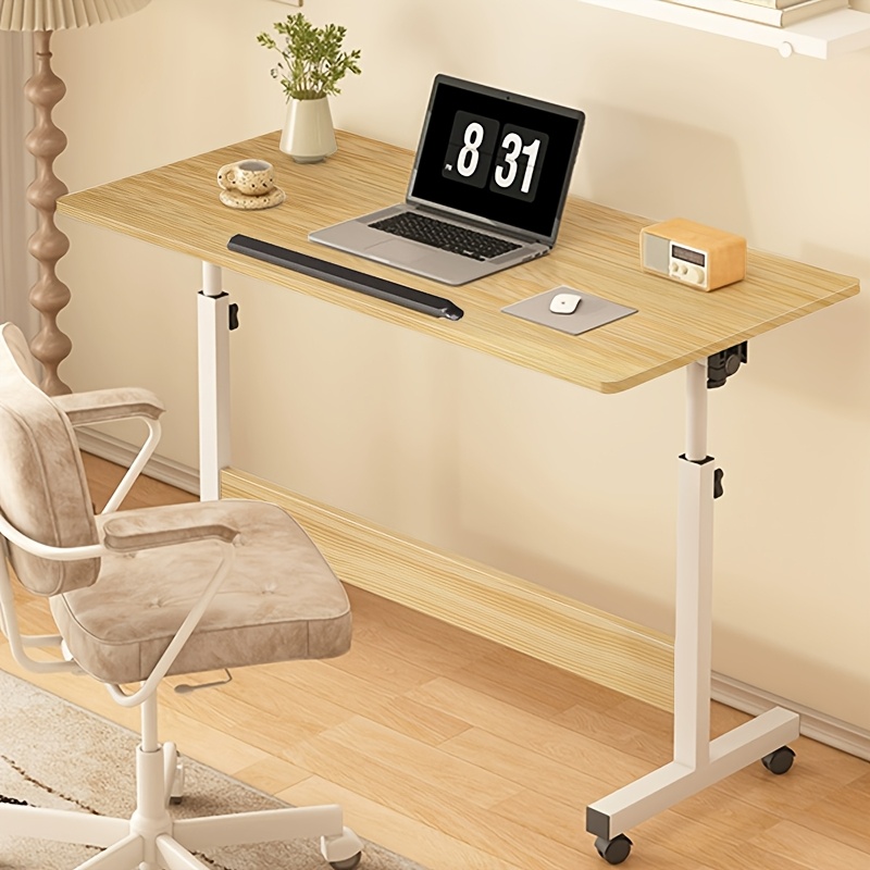 

Adjustable Small Rolling Desk, Standing Desk Adjustable Height For Small Space, Small Home Computer Desk, Portable Desk For Bedroom, Mobile Laptop Desk With Wheel, 30inch Desk