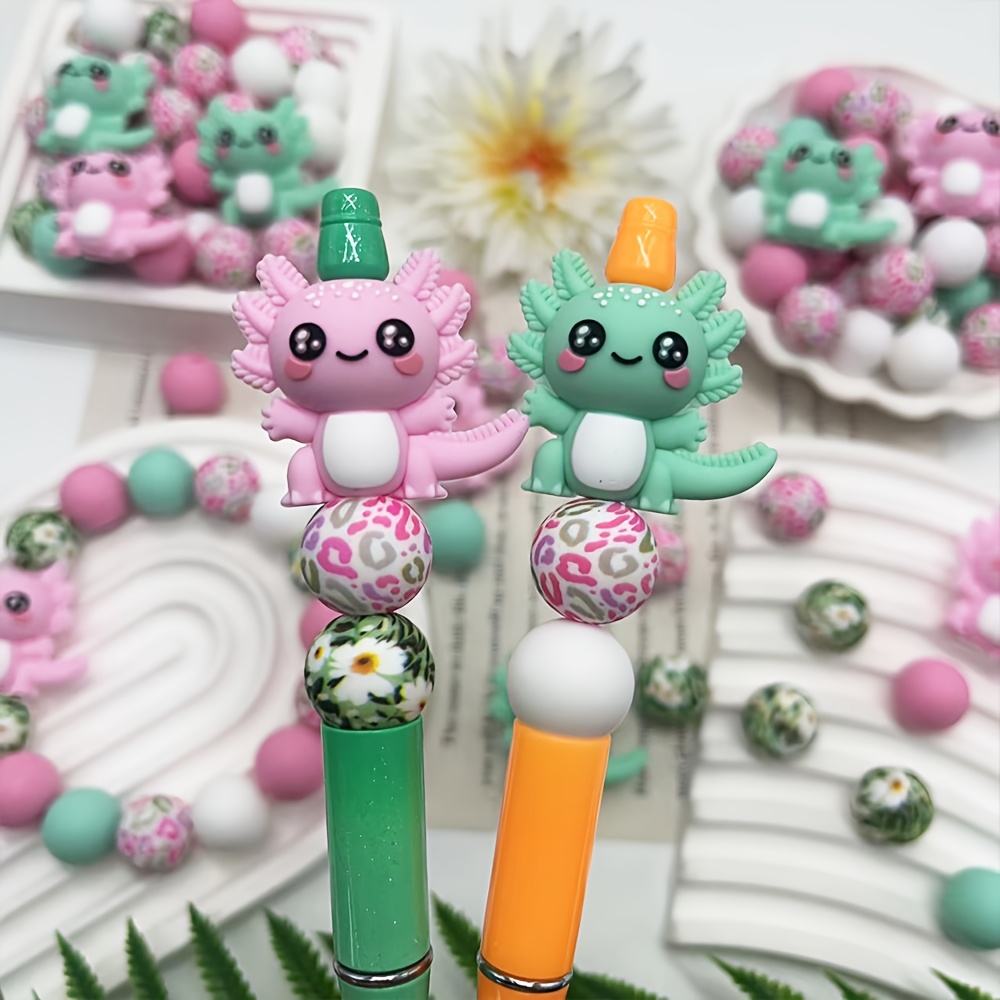 34pcs Spring Silicone Bead Set with Salamander Designs
