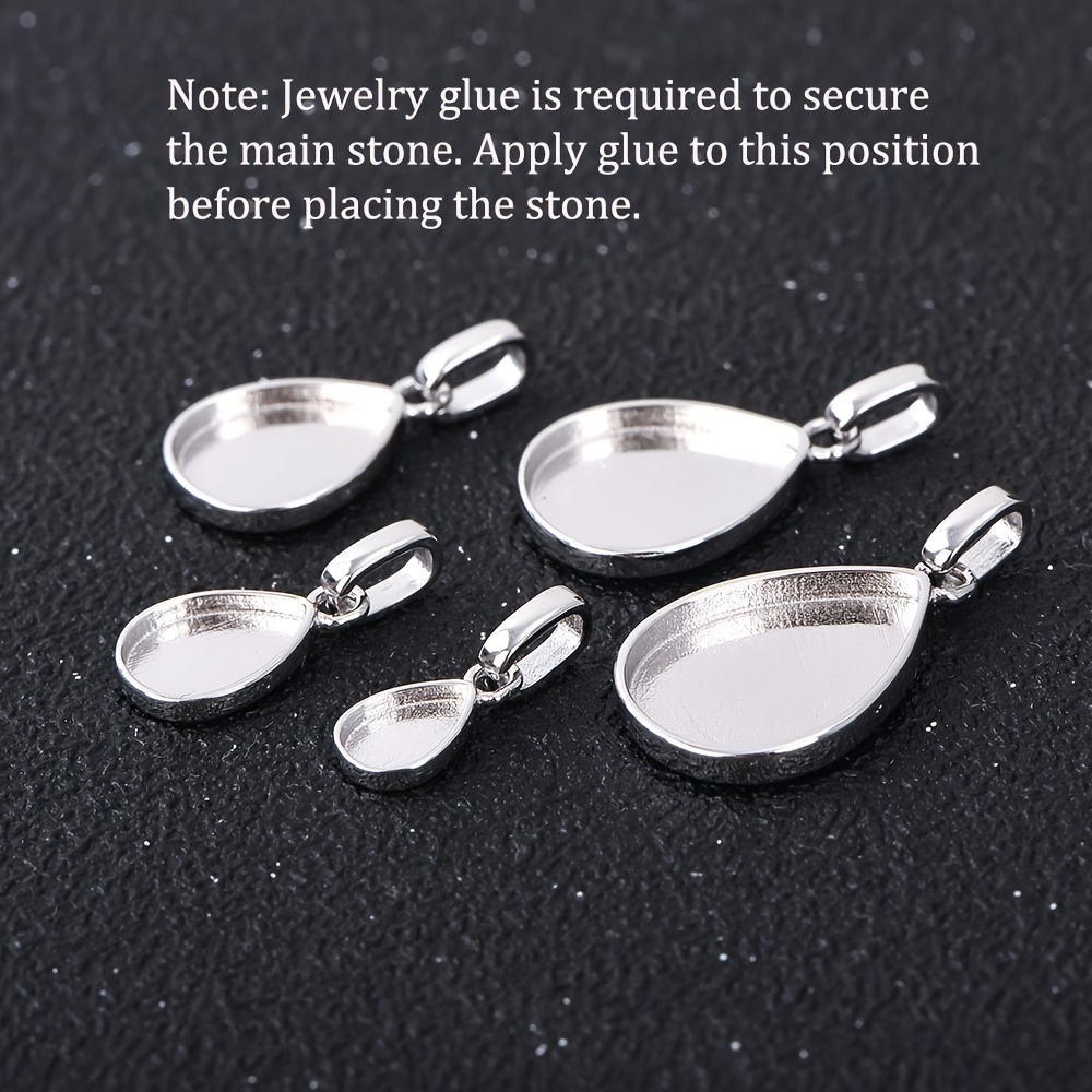 Breast Milk Resin Pear Solid Back Pendant Bezel Settings