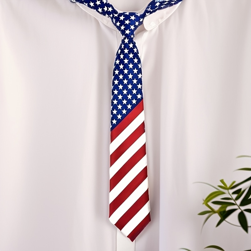 Image of 1pc Stylish Red Pattern Adult Tie, 8cm Wide Necktie Suitable For Casual Attire And Holiday Gifts