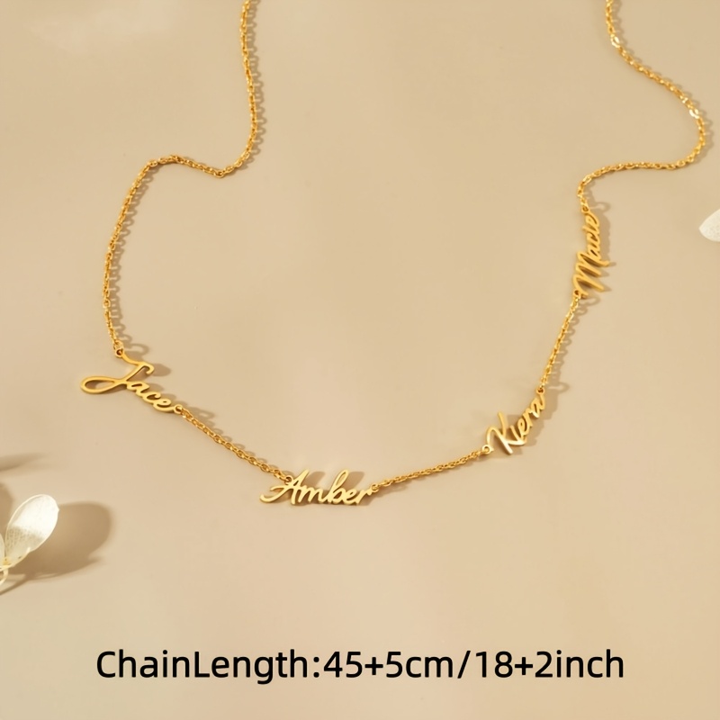 Custom Gold Family Name Necklace — Engrave 1-4 Names
