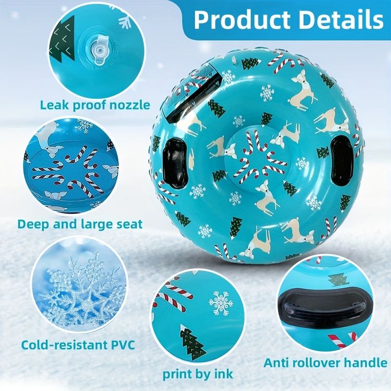 A Cute Animal-Shaped Snow Tube Made of Durable PVC Material, Portable And Designed to Prevent Tipping Over, Perfect for Outdoor Leisure And Family Activities