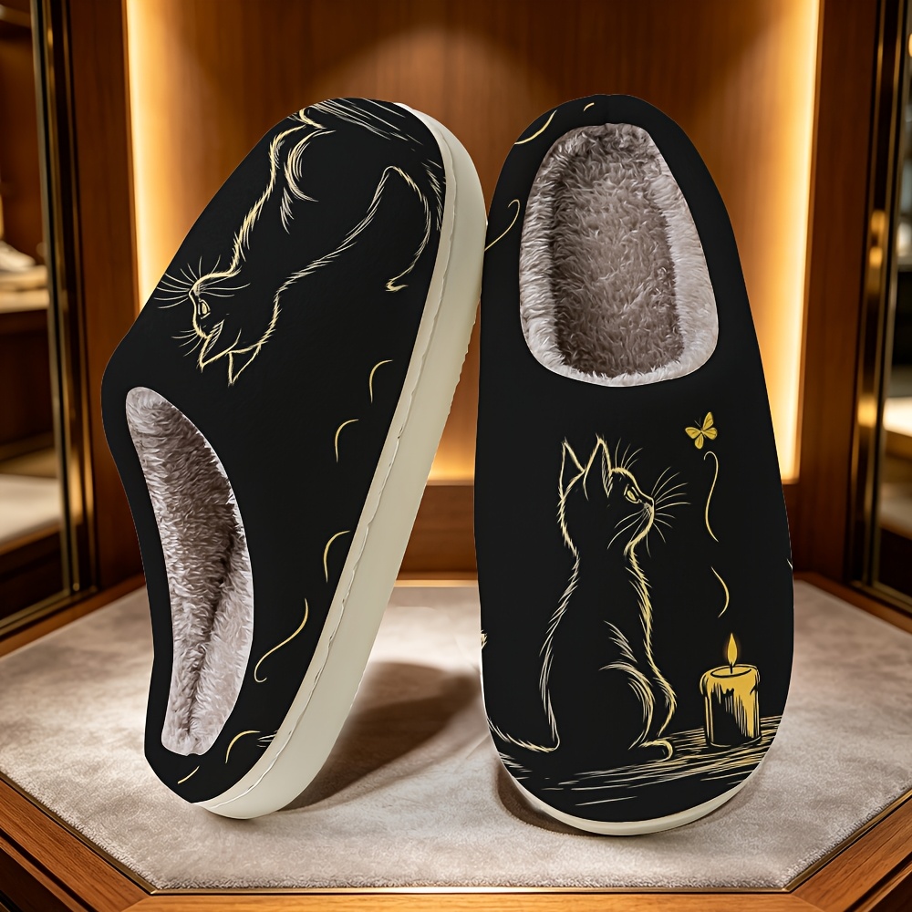 TEMU Pantuflas de felpa bonitas para , para , zapatillas de casa de interior de gruesa para , elegante regalo de estilo francés, perfectas para