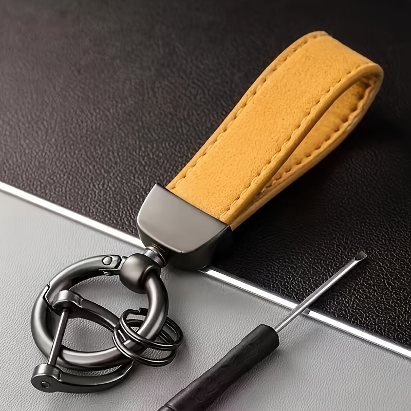 Image of Personalized Customization High-end Frosted Texture Pu Leather Keychain Diy Laser Engraved Name Anniversary Key Chain Gift For Family Holiday Commemorative Gifts Valentine's Day Gifts Christmas Gifts